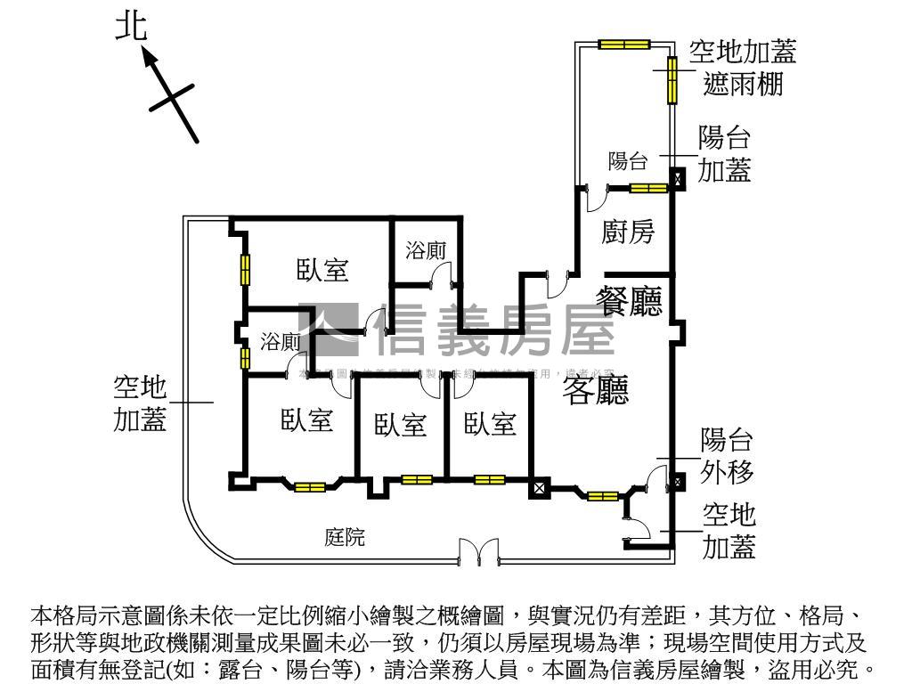 萬利挑高庭院一樓房屋室內格局與周邊環境
