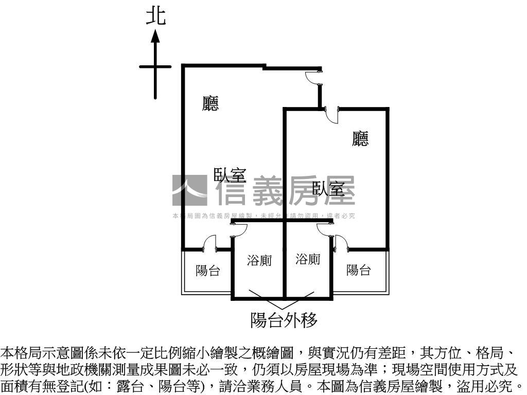 勤美雙套房雙平車衛浴開窗房屋室內格局與周邊環境