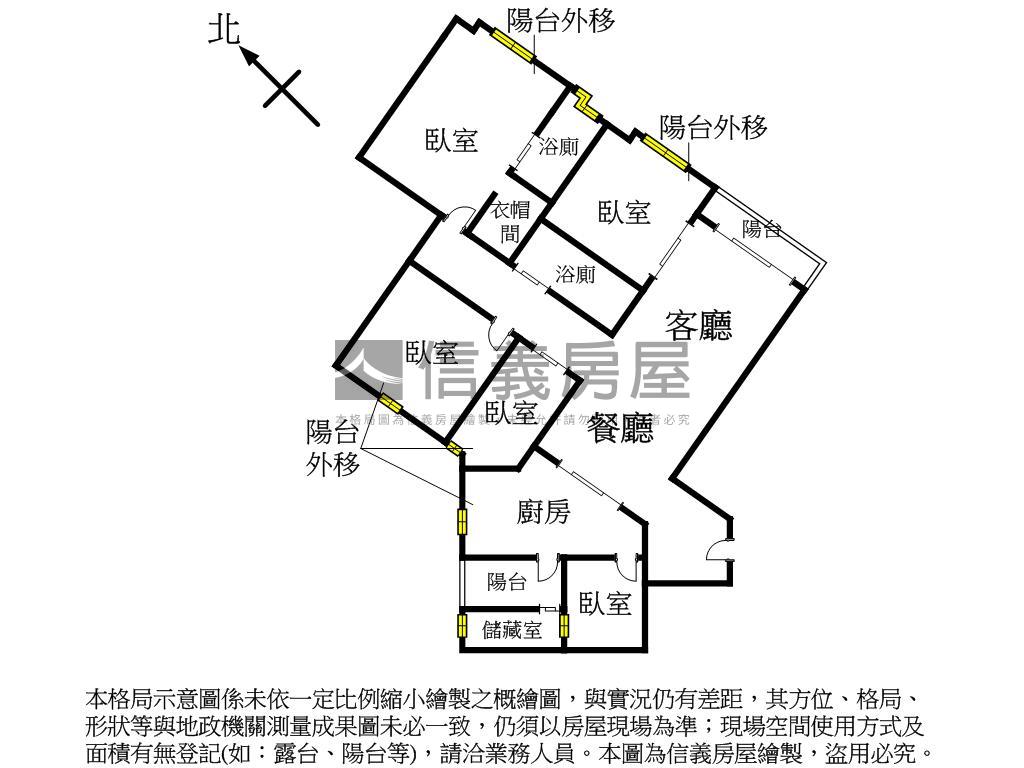天母新城電梯邊間五房房屋室內格局與周邊環境