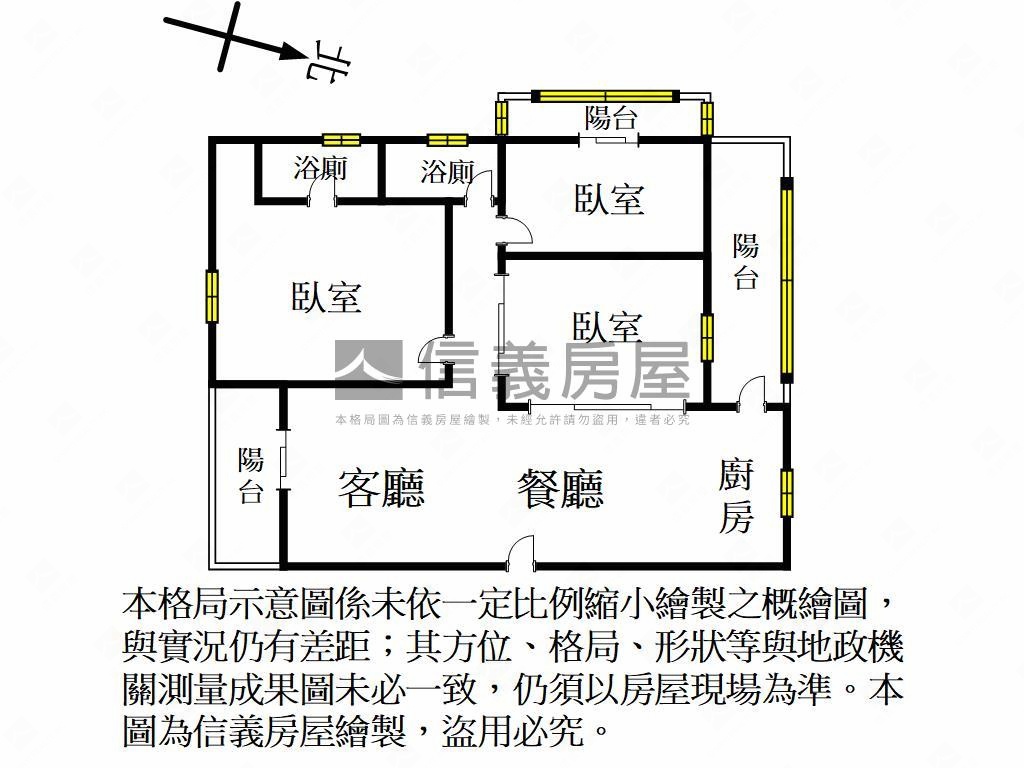 三面採光衛浴開窗三房車位房屋室內格局與周邊環境