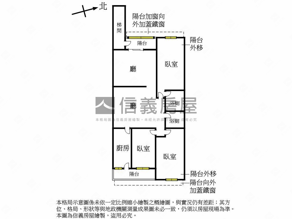 關渡知行路天然氣公寓３樓房屋室內格局與周邊環境