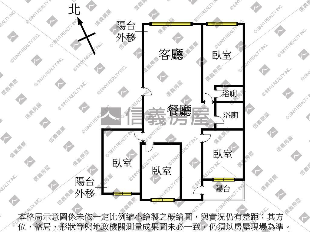 微風面公園景觀四房房屋室內格局與周邊環境