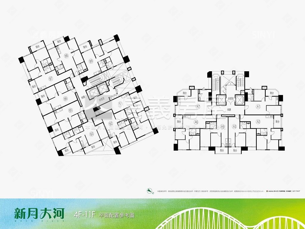 新月大河邊間３房房屋室內格局與周邊環境