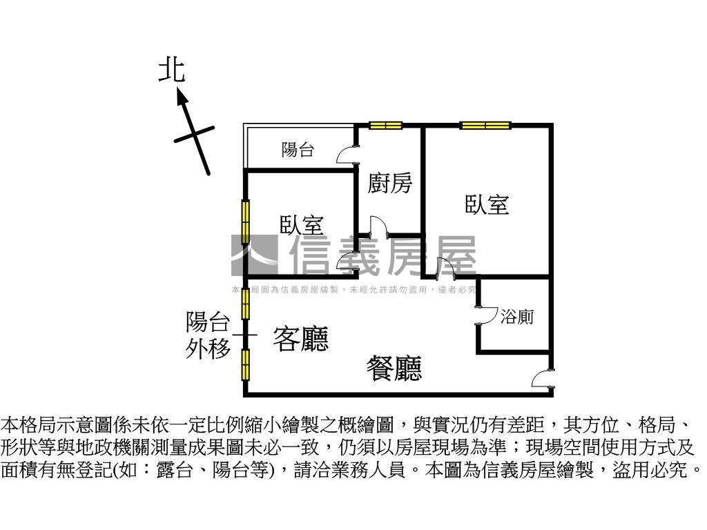磅礡美景～稀有邊間２房房屋室內格局與周邊環境
