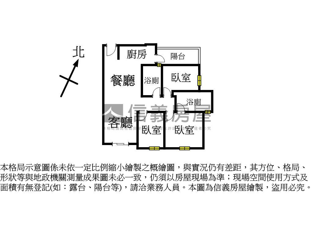 山鼻皇普三房車位房屋室內格局與周邊環境