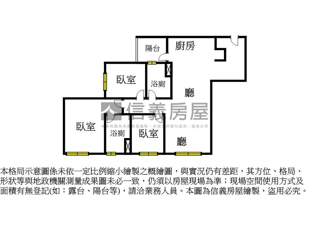 樂行館邊間三房稀有釋出房屋室內格局與周邊環境