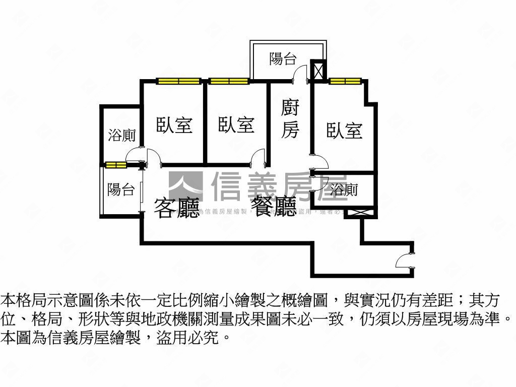 鴻奕世紀享３房房屋室內格局與周邊環境