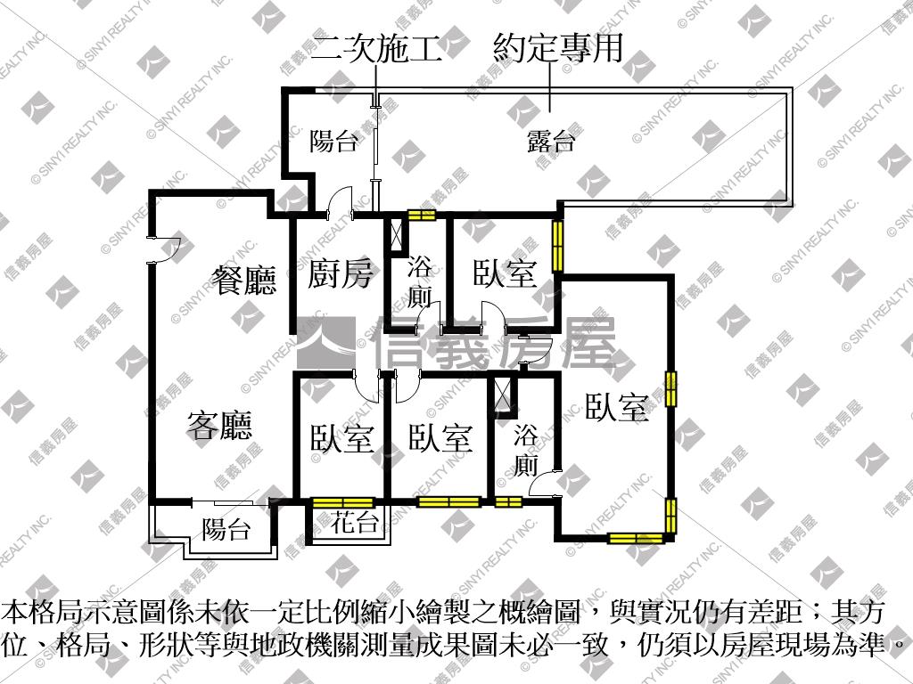 新業築森鄰４房平車露臺戶房屋室內格局與周邊環境