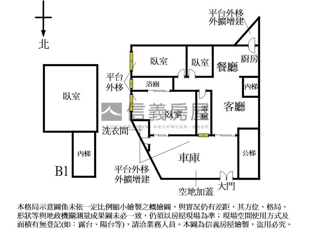 敦南燙金門牌一樓大空間房屋室內格局與周邊環境