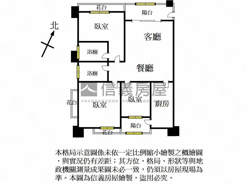 雙衛浴開窗★溫馨三房房屋室內格局與周邊環境