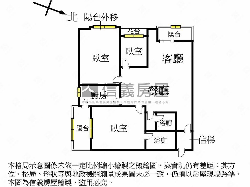 心中市面後棟電梯三房房屋室內格局與周邊環境