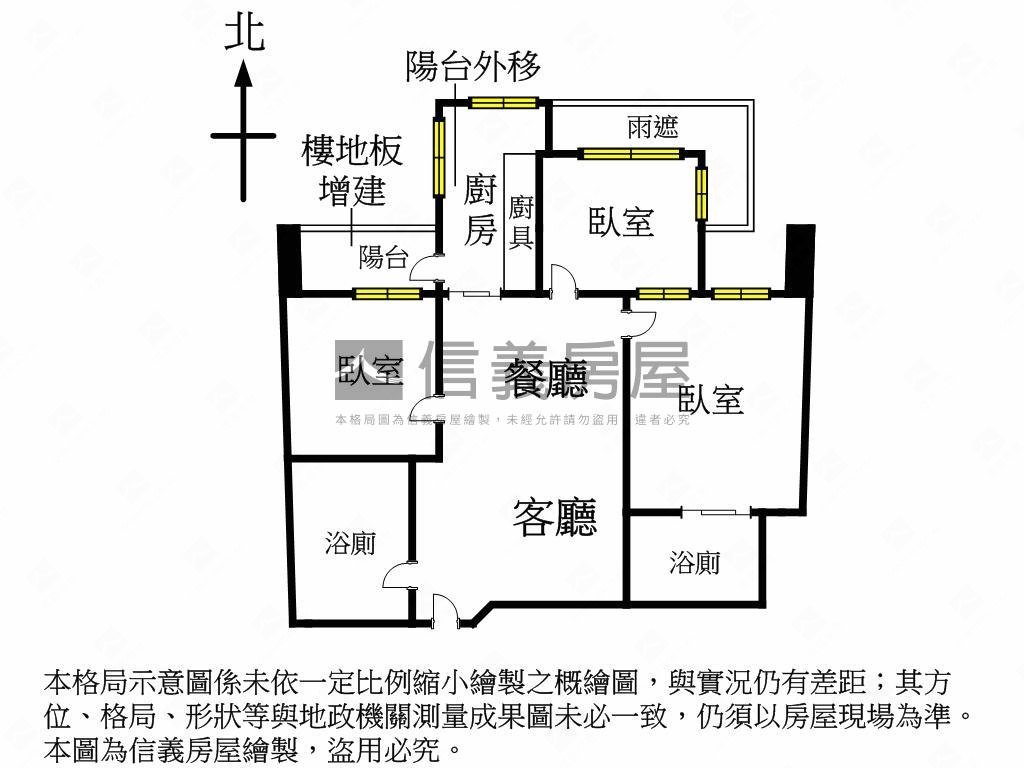七張高樓明亮質感佳三房房屋室內格局與周邊環境