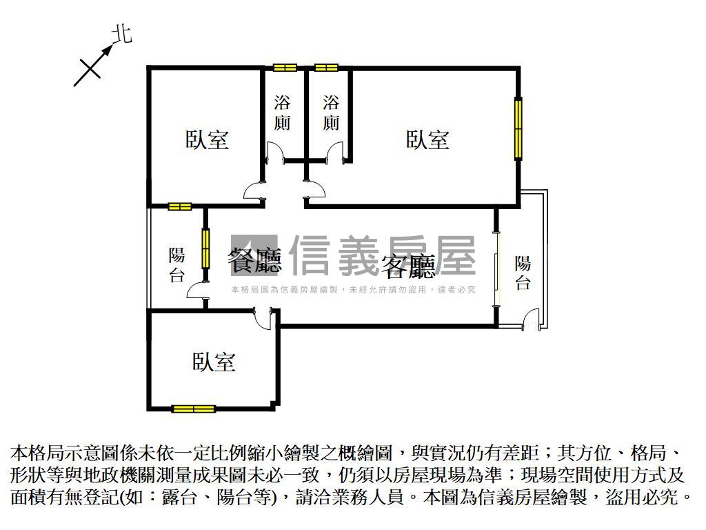 雙陽台全新三房釋出房屋室內格局與周邊環境