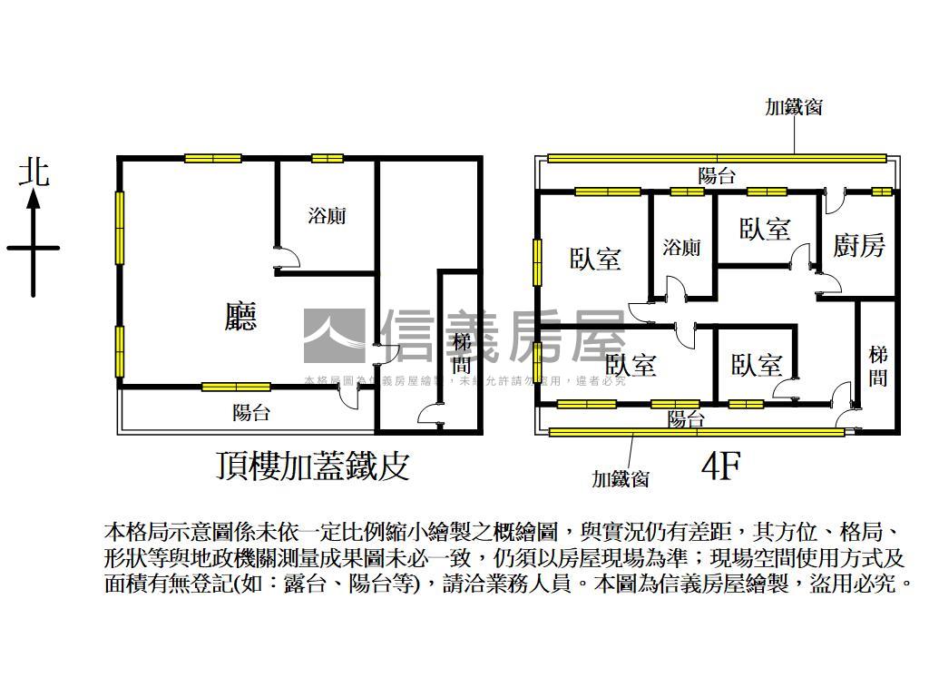 近元生國小有頂加收租公寓房屋室內格局與周邊環境