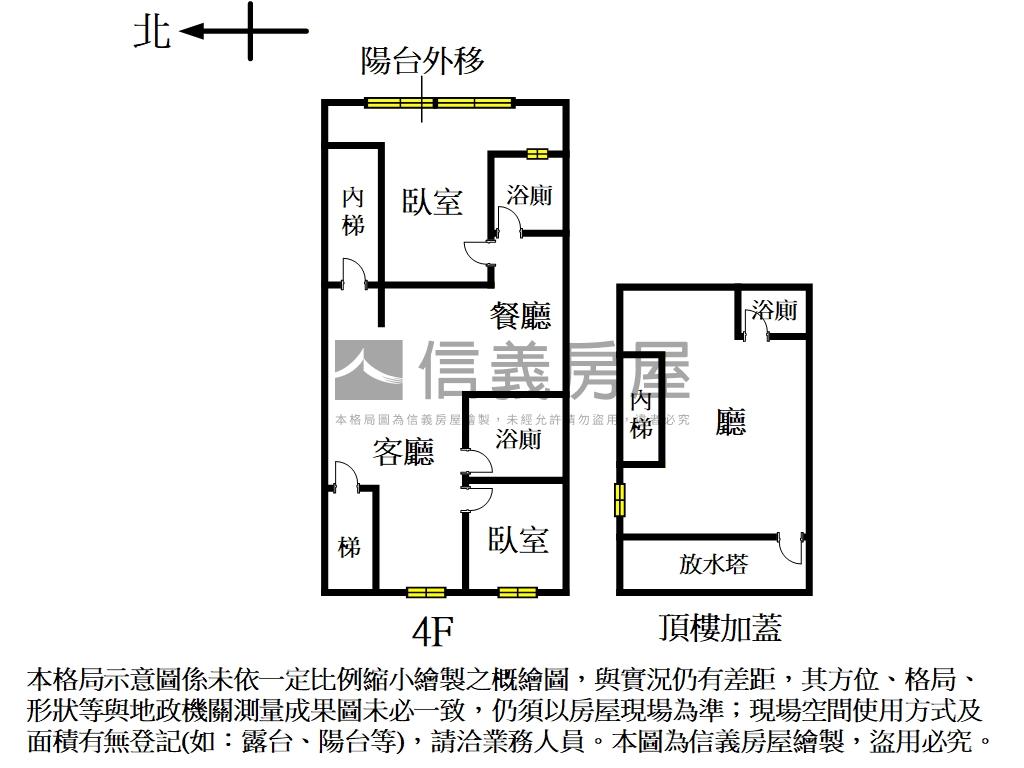 頂加自住出租好自在房屋室內格局與周邊環境