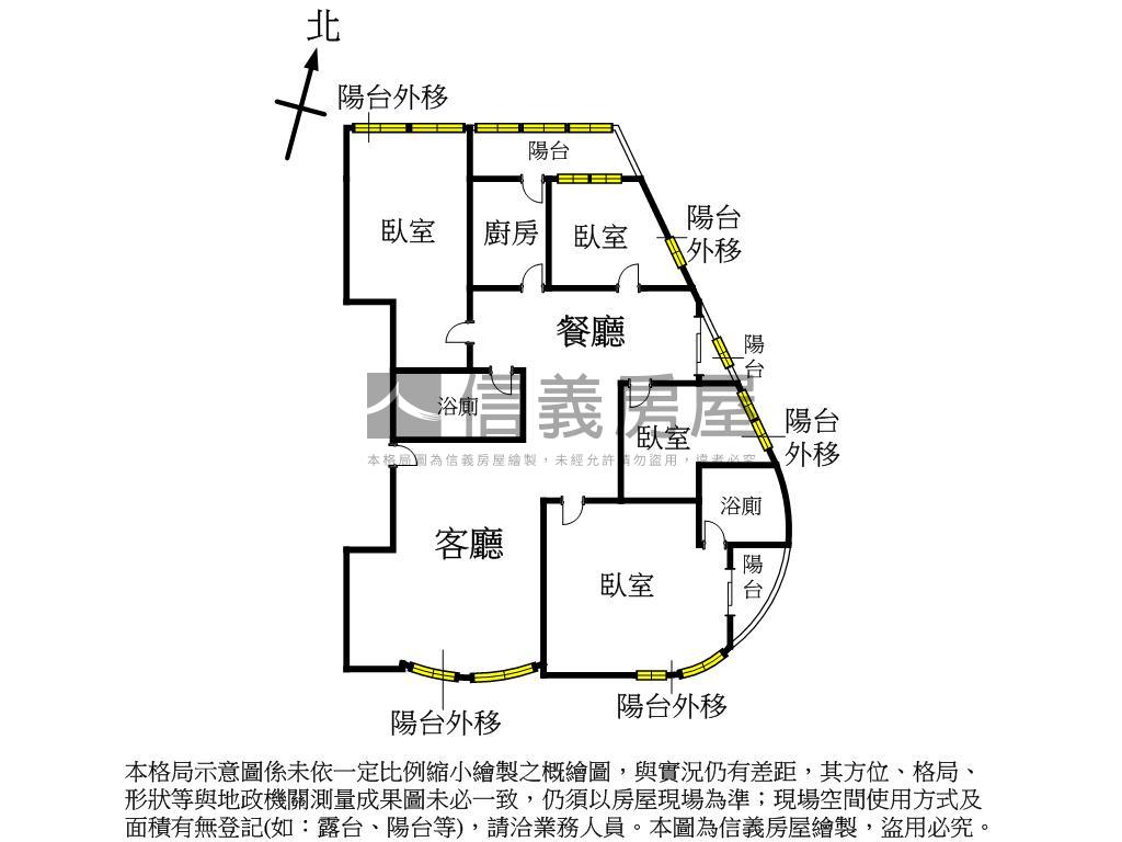 近捷運公園邊間四房房屋室內格局與周邊環境