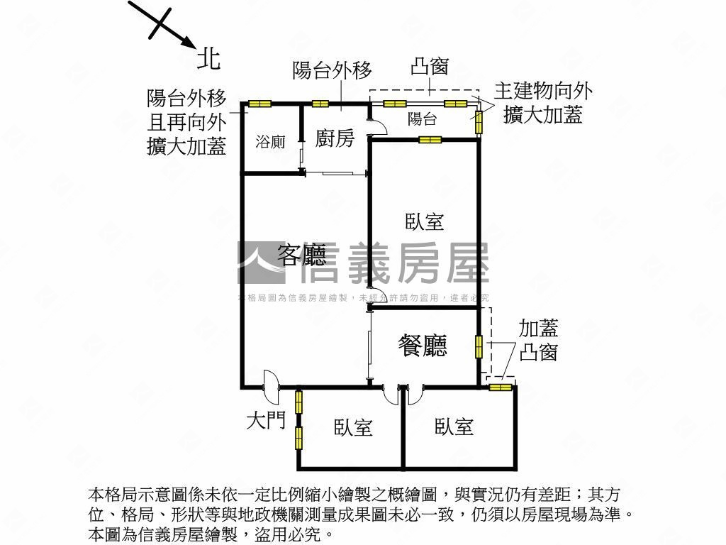 中正區國盛小資採光三房房屋室內格局與周邊環境
