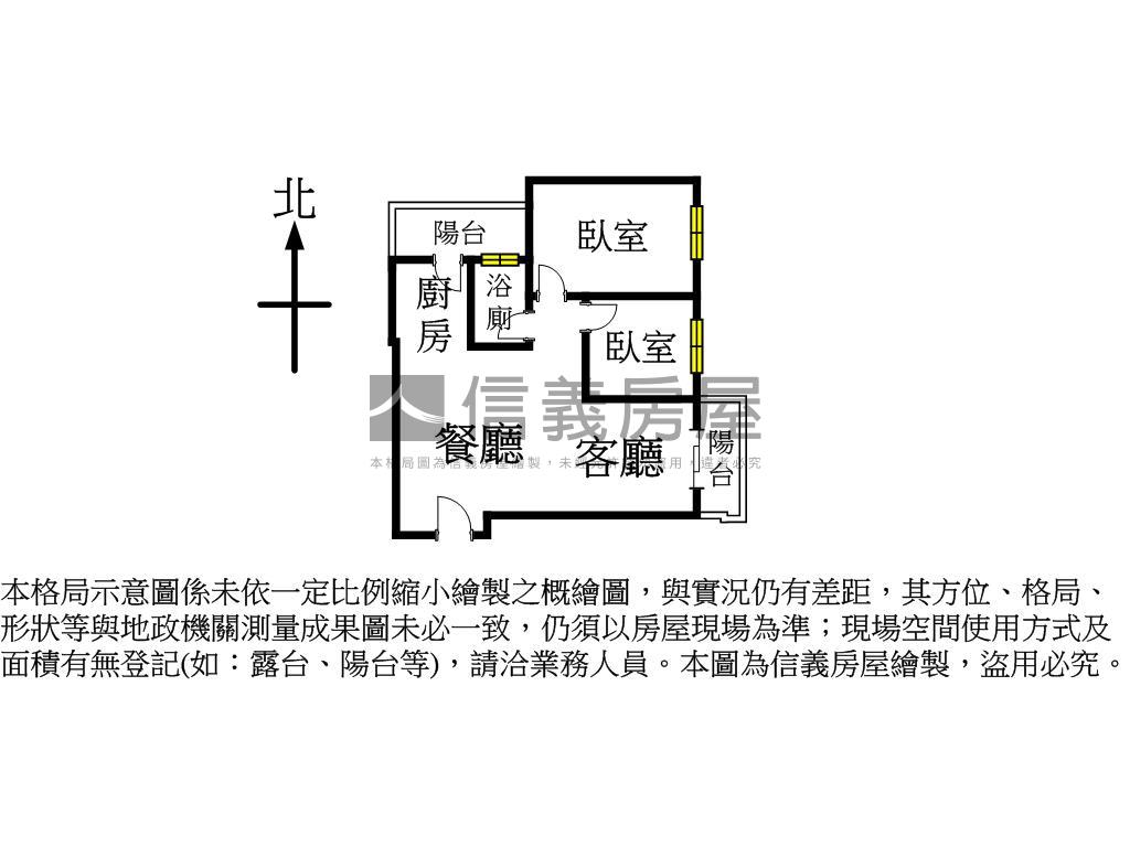 築心匯高樓美２房車位房屋室內格局與周邊環境