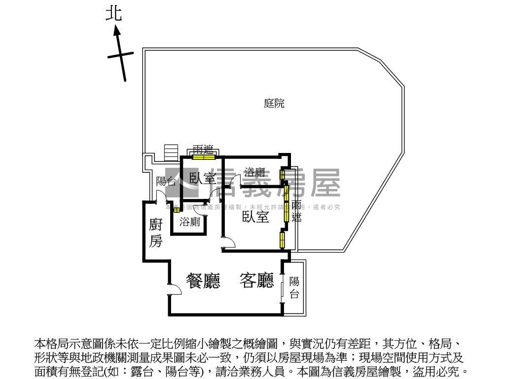 一豐洲大庭院戶房屋室內格局與周邊環境