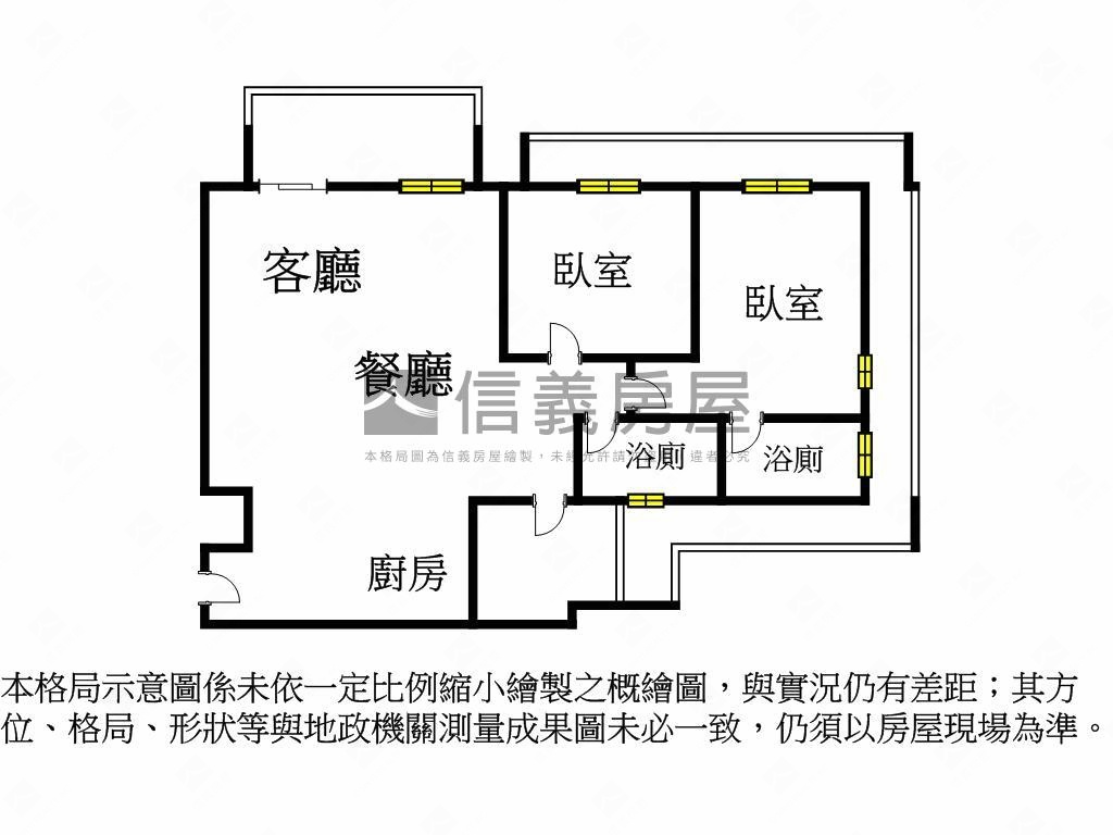 湁韻７樓二房平車房屋室內格局與周邊環境