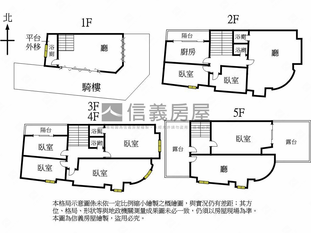 信義向陽邊間角墅房屋室內格局與周邊環境