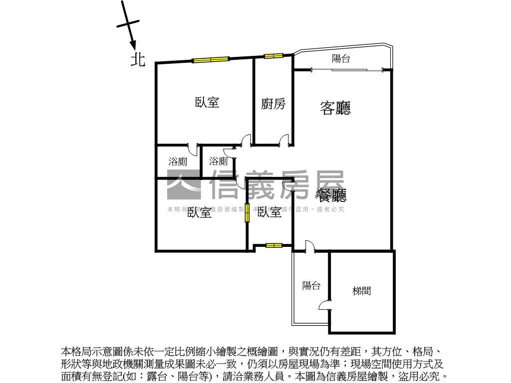 長泰街春芽華廈三房房屋室內格局與周邊環境
