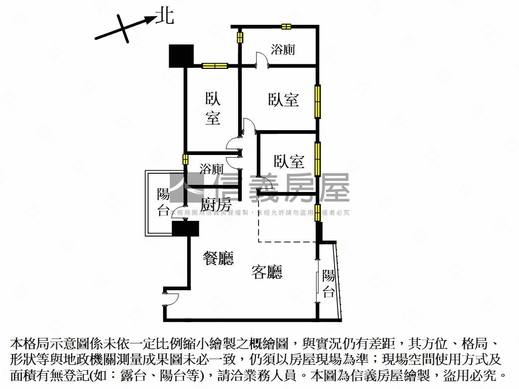 美麗華桔柿邊間美三房房屋室內格局與周邊環境