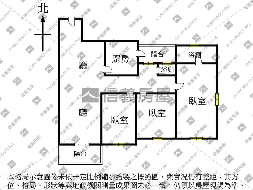 慈安首璽陽光三房房屋室內格局與周邊環境