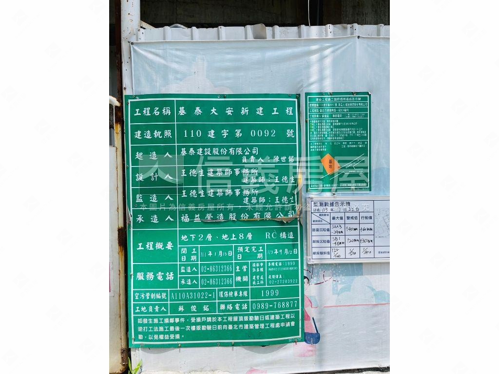 基泰大安Ｂ戶面公園房屋室內格局與周邊環境