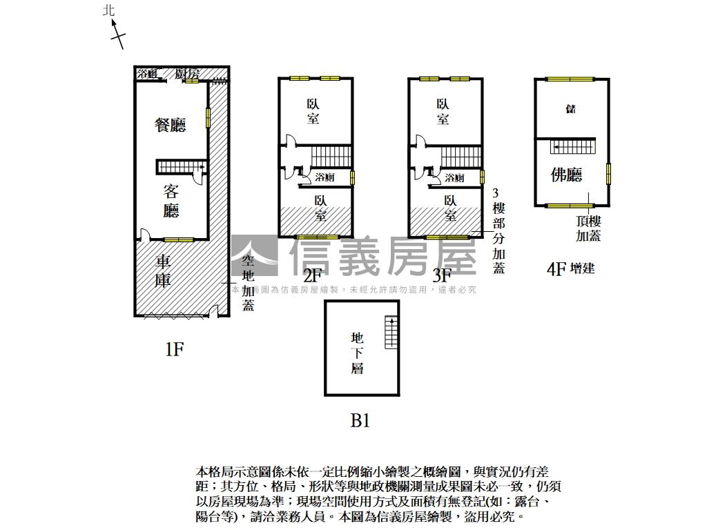 雙城民宿區３樓透天房屋室內格局與周邊環境