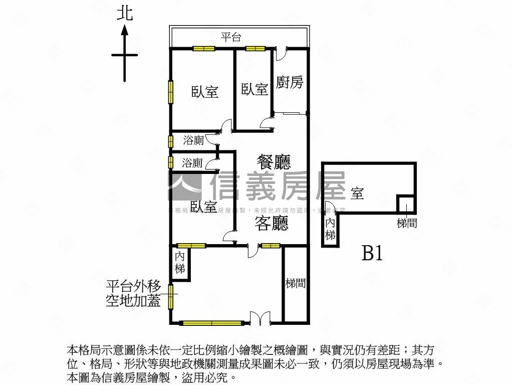 博愛學區坐北朝南一樓房屋室內格局與周邊環境
