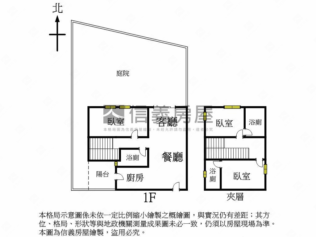 萬吉閱山樓中樓庭院宅雙平房屋室內格局與周邊環境