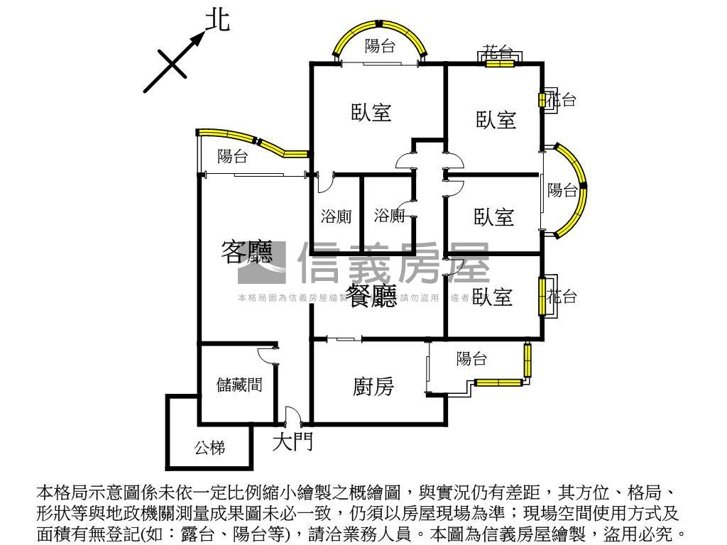 台北新都邊間大空間四房房屋室內格局與周邊環境