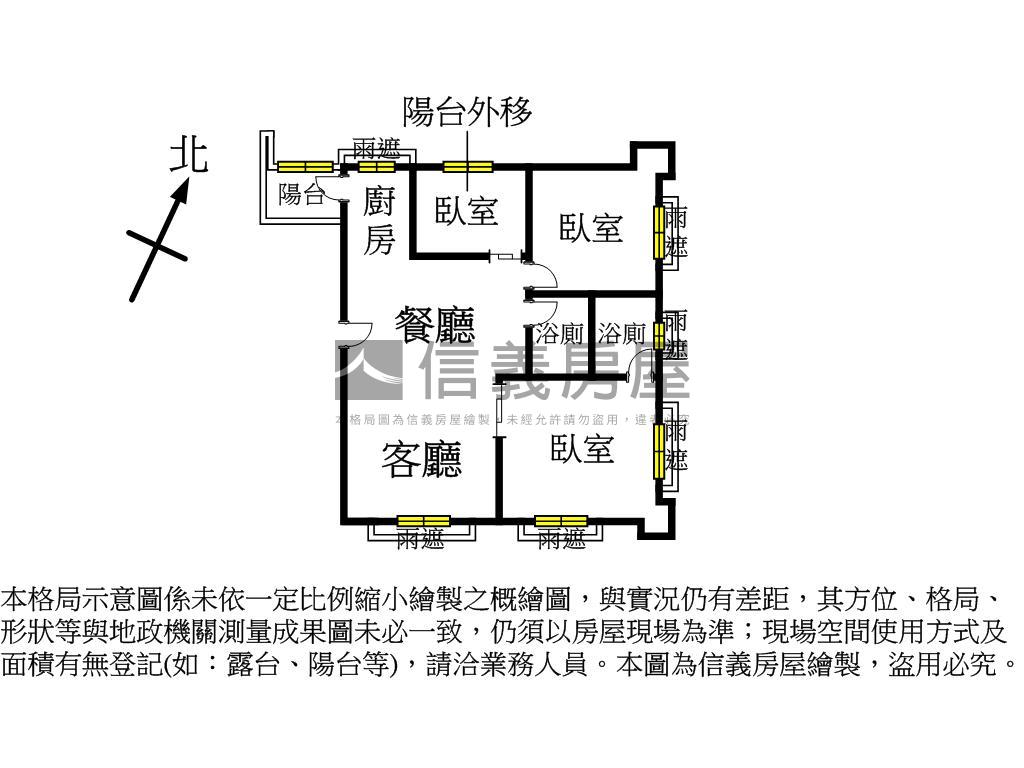 三面採光法國之星三房位房屋室內格局與周邊環境