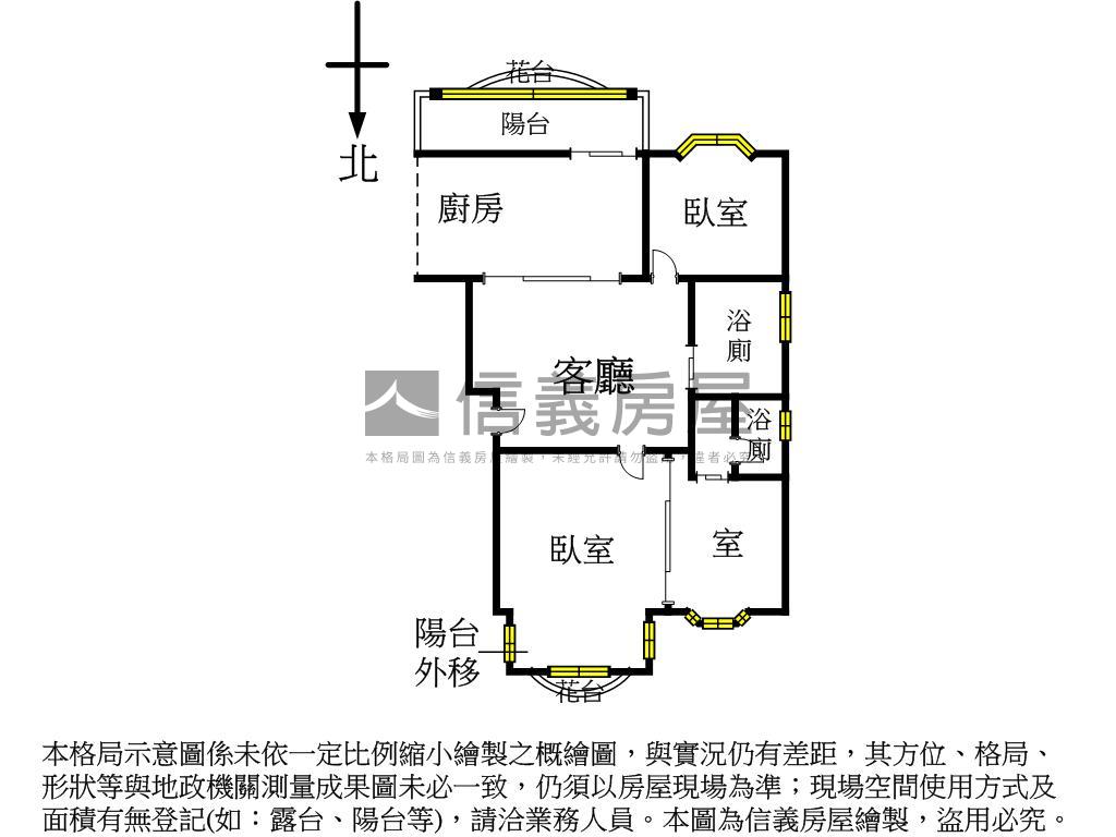 威京一期尊榮雙房家庭宅房屋室內格局與周邊環境