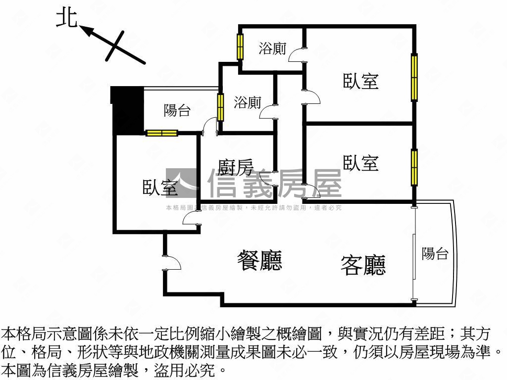 築禾豐高樓三房平面車位房屋室內格局與周邊環境