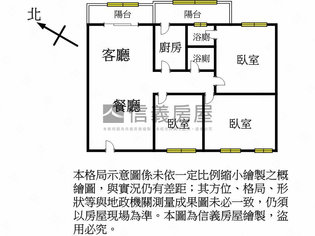 千禧新城大空間三房房屋室內格局與周邊環境