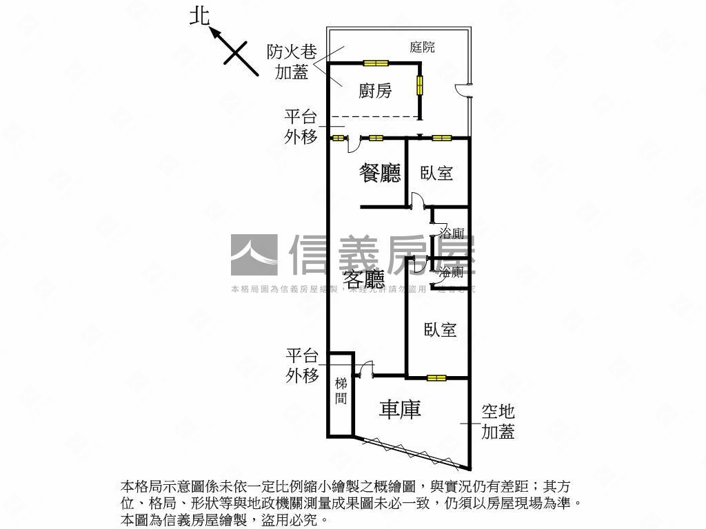 一樓邊間方正公寓房屋室內格局與周邊環境