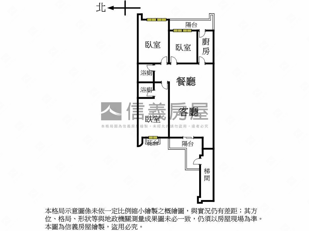 名仕花園正面河景方正３房房屋室內格局與周邊環境