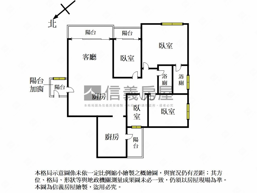 景安城龍大空間四房房屋室內格局與周邊環境