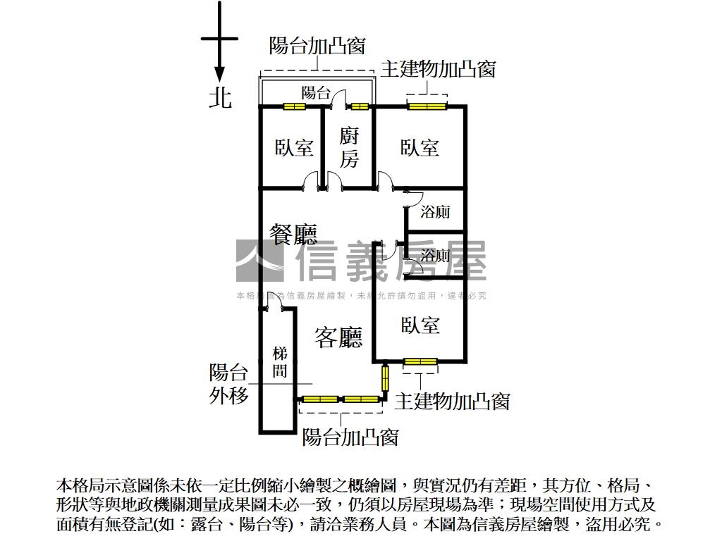 天母邊間公寓３房房屋室內格局與周邊環境