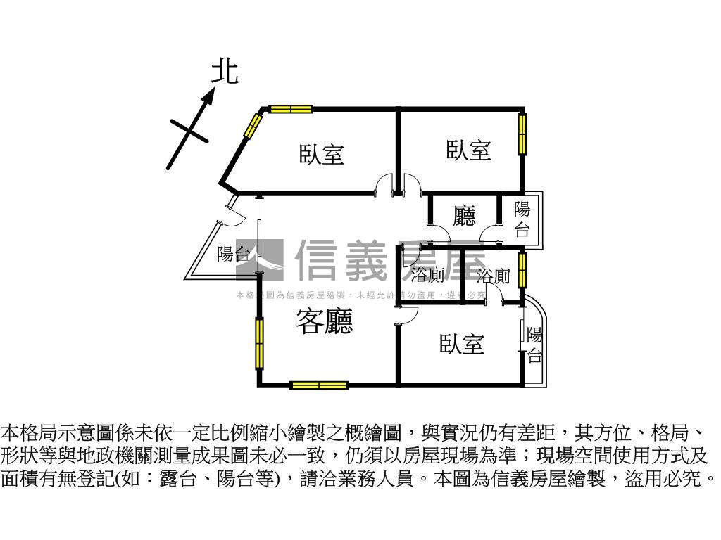 龍世家美三房房屋室內格局與周邊環境