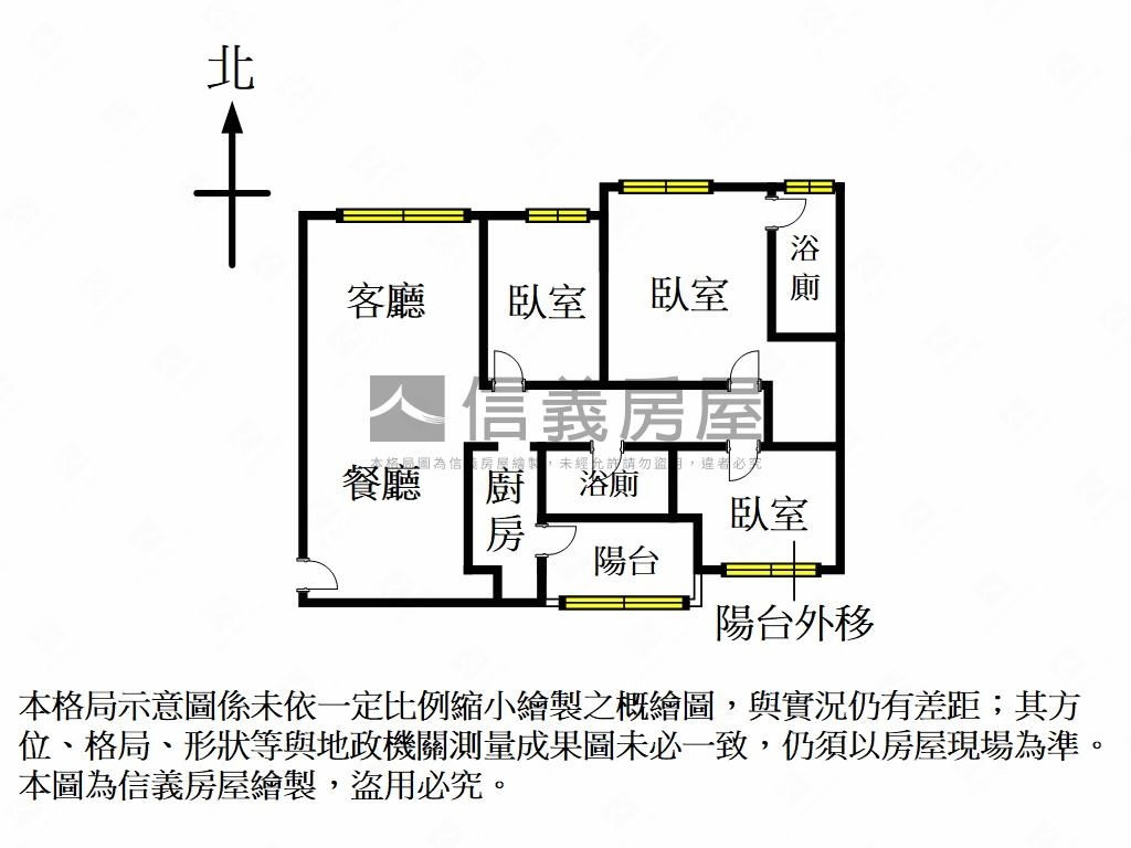 星都心輕裝潢高樓三房房屋室內格局與周邊環境