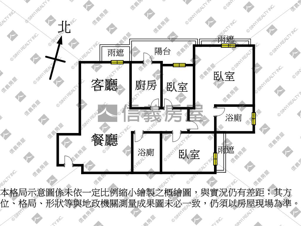 帝國花園三房－明廳明房房屋室內格局與周邊環境