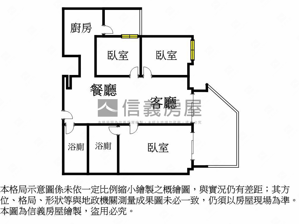 本業建設高樓三房平車房屋室內格局與周邊環境