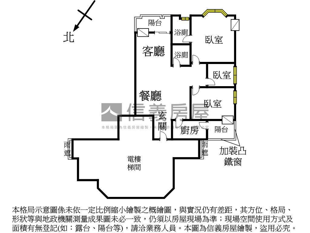 捷運年代溫馨電梯三房房屋室內格局與周邊環境