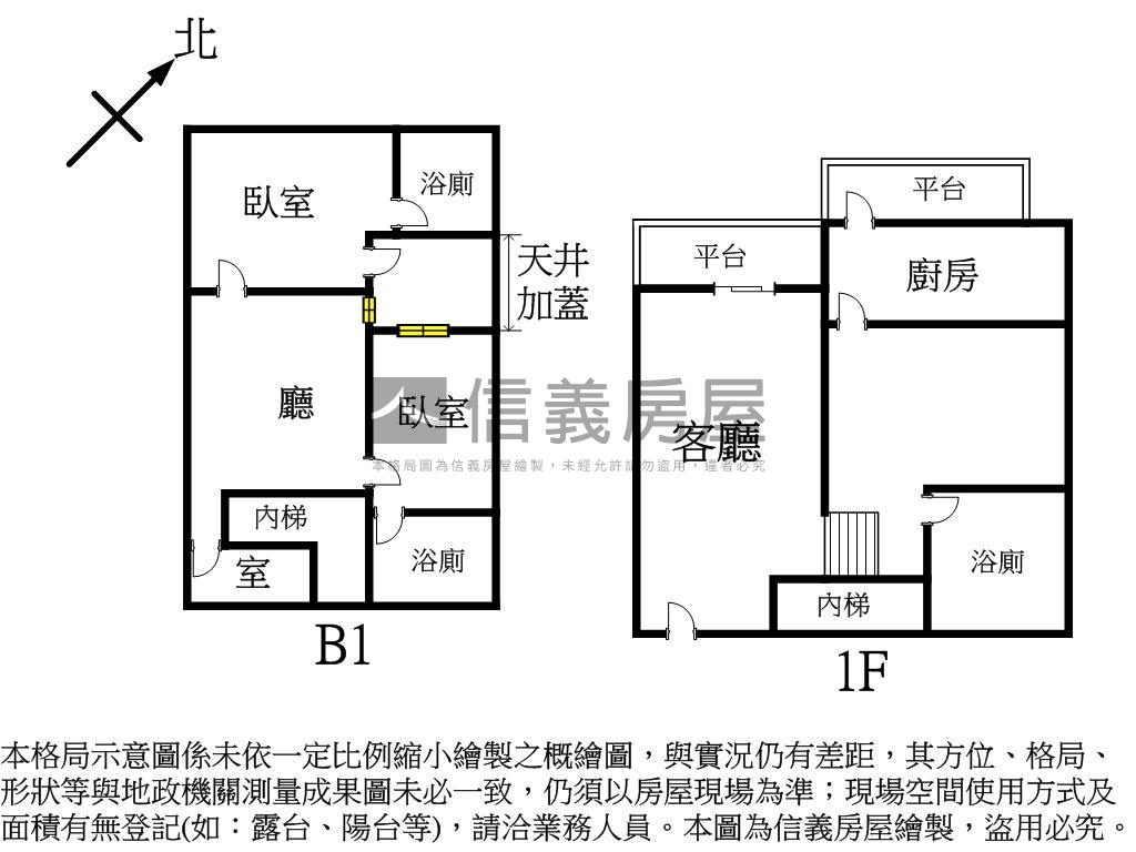 挑高面中庭公園家房屋室內格局與周邊環境