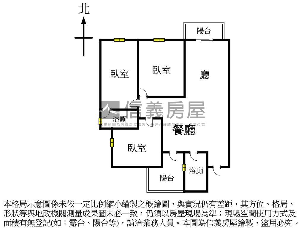 近漢神百貨三房平車房屋室內格局與周邊環境