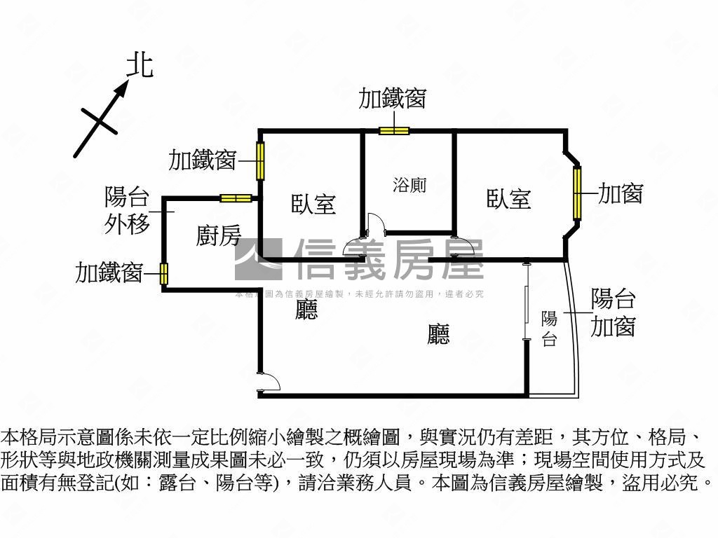 陽明次高樓大兩房房屋室內格局與周邊環境