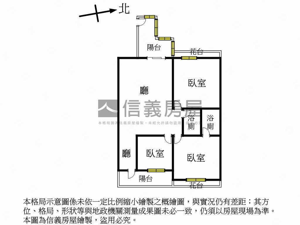 陽光城市三房房屋室內格局與周邊環境
